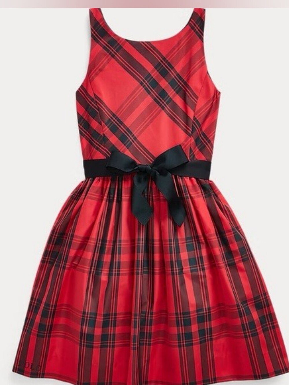 Polo By Polo Ralph Lauren Red and Black Plaid Kids Formal Dress